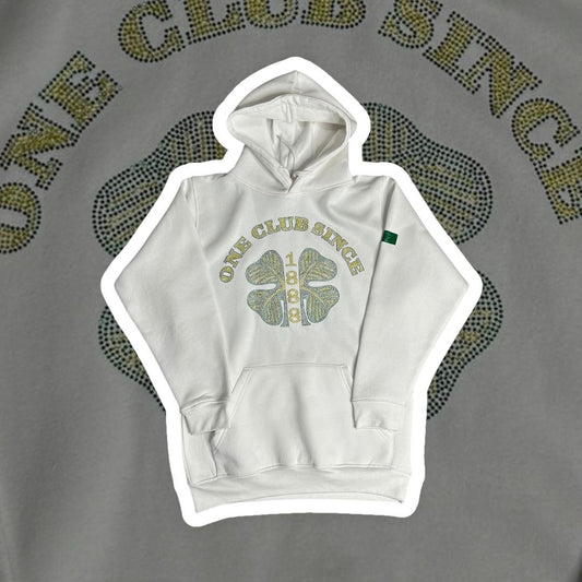 LADIES CRYSTAL RHINESTONE FOUR LEAF CLOVER HOODIE